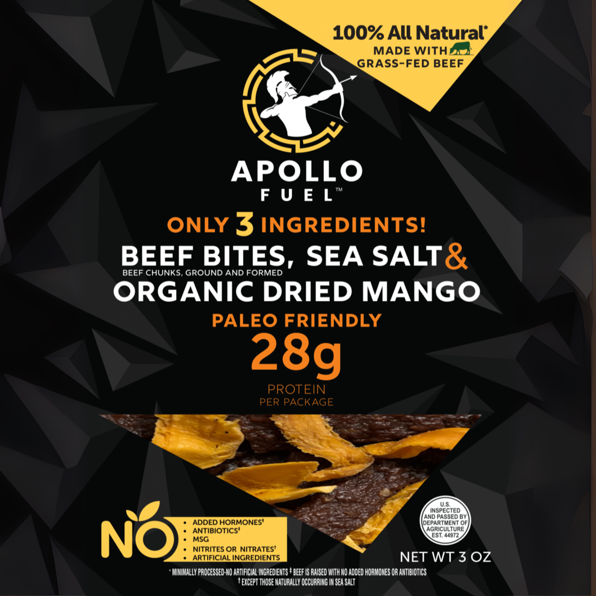 Beef Bites, Sea Salt & Organic Dried Mango